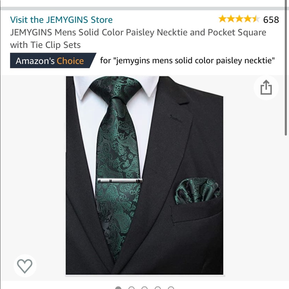 Brand new black and emerald green tie and pocket square